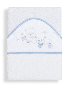 Capa de Baño 1 x 1 Mt Mod Osito Corazon Estrella Bco/Azul