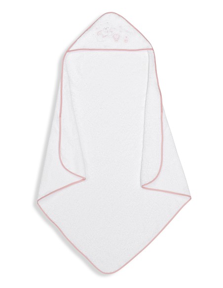 Capa de Baño 1 x 1 Mt Mod Osito Corazon Estrella Bco/Rosa