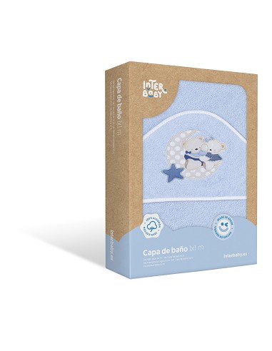 Capa de Baño 1 x 1 Mt Mod  Osito Amoroso Azul