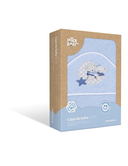 Capa de Baño 1 x 1 Mt Mod  Osito Amoroso Azul