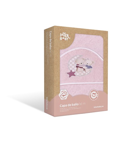 Capa de Baño 1 x 1 Mt Mod  Osito Amoroso Rosa