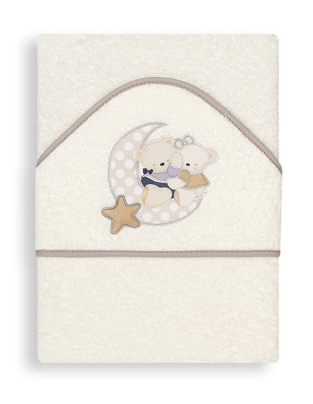 Capa de Baño 1 x 1 Mt Mod  Osito Amoroso Beig