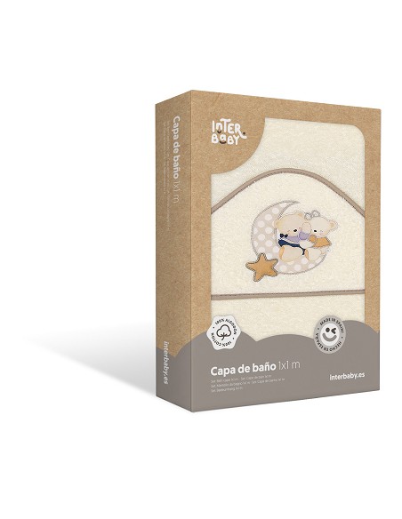 Capa de Baño 1 x 1 Mt Mod  Osito Amoroso Beig