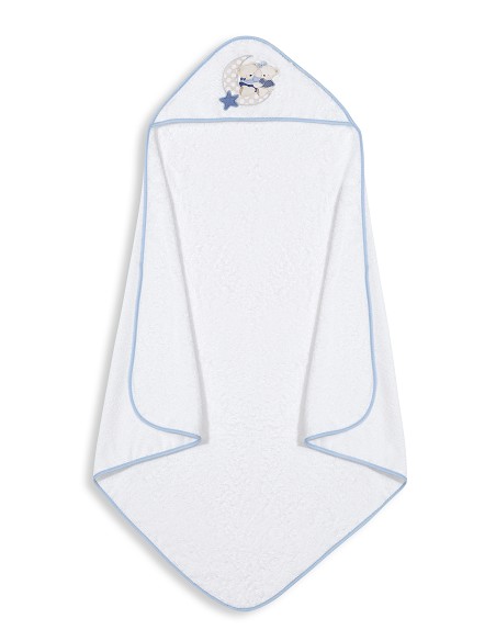 Capa de Baño 1 x 1 Mt Mod  Osito Amoroso Bco/Azul