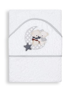 Capa de Baño 1 x 1 Mt Mod  Osito Amoroso Bco/Gris