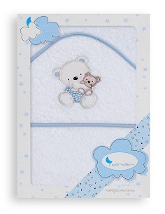 Capa de Baño 1 x 1 Mt Mod Osito Columpio Bco/Azul