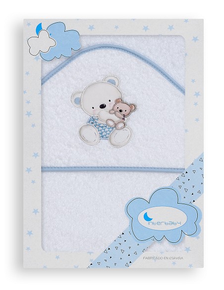 Capa de Baño 1 x 1 Mt Mod Osito Columpio Bco/Azul