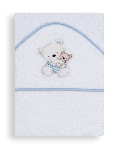 Capa de Baño 1 x 1 Mt Mod Osito Columpio Bco/Azul