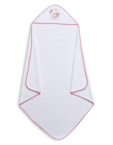 Capa de Baño Osita Columpio Bco/Rosa