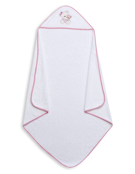 Capa de Baño Osita Columpio Bco/Rosa
