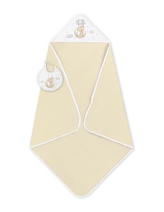 Capa de Baño 1X1 con Babero Modelo Osito Luna Beig