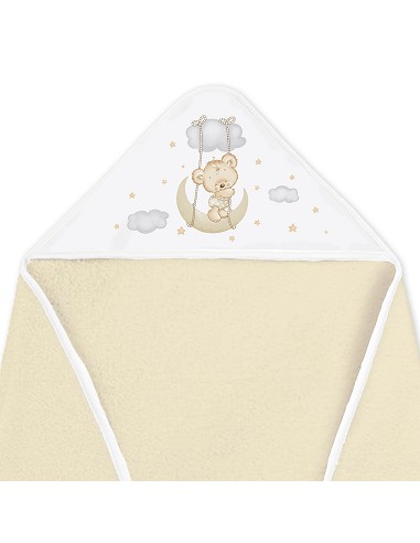 Capa de Baño 1X1 con Babero Modelo Osito Luna Beig
