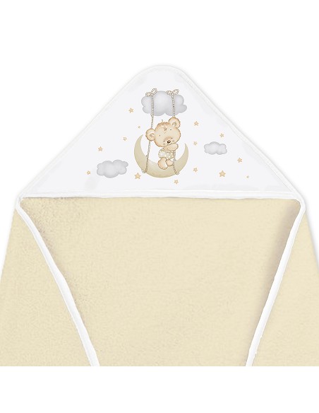 Capa de Baño 1X1 con Babero Modelo Osito Luna Beig