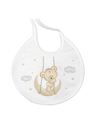 Capa de Baño 1X1 con Babero Modelo Osito Luna Beig