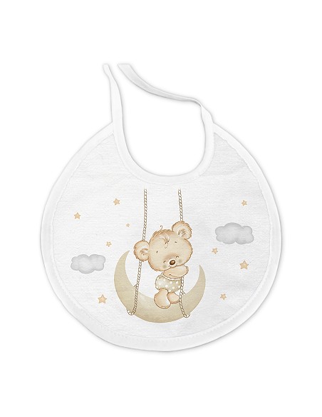 Capa de Baño 1X1 con Babero Modelo Osito Luna Beig