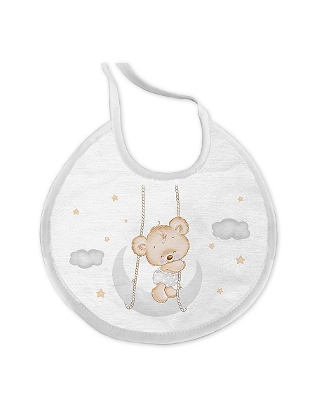 Capa de Baño 1X1 con Babero Modelo Osito Luna Gris