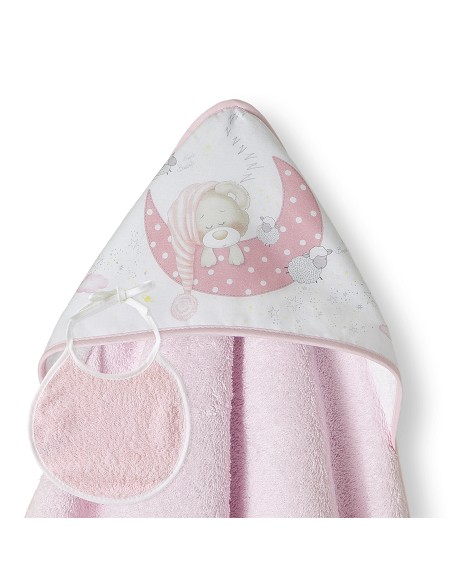 Capa de Baño 1 x 1 Mt Mod Bear Sleeping Rosa