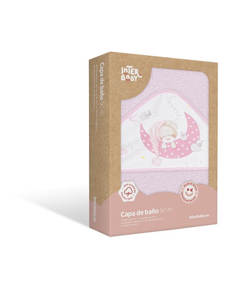 Capa de Baño 1 x 1 Mt Mod Bear Sleeping Rosa