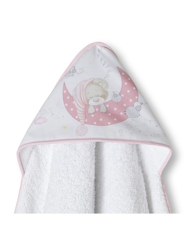 Capa de Baño 1 x 1 Mt Mod Bear Sleeping Bco/Rosa