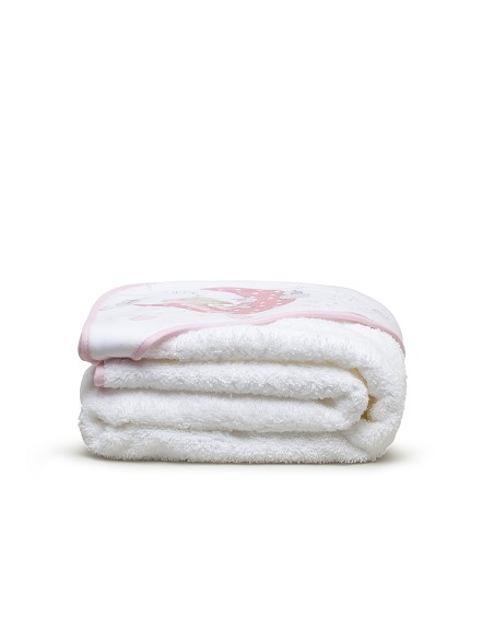 Capa de Baño 1 x 1 Mt Mod Bear Sleeping Bco/Rosa