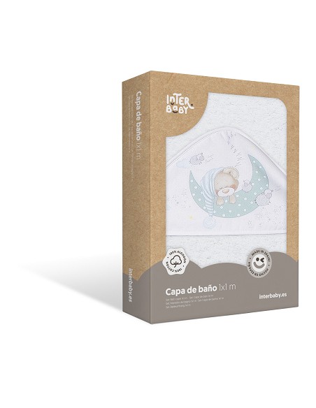 Capa de Baño 1 x 1 Mt Mod Bear Sleeping Bco/Verde