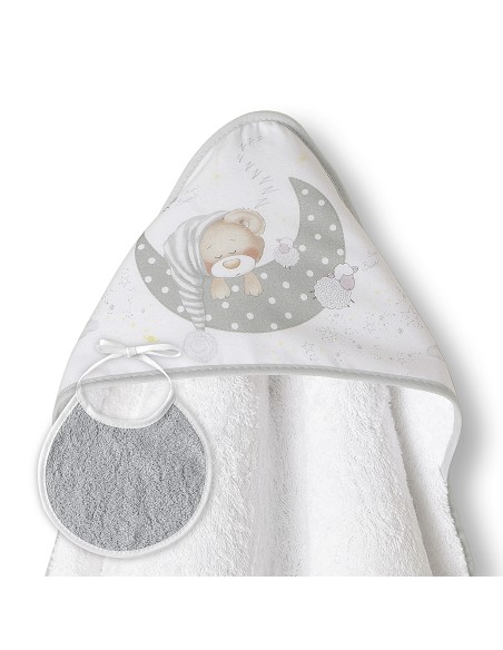 Capa de Baño 1 x 1 Mt Mod Bear Sleeping Bco/Gris