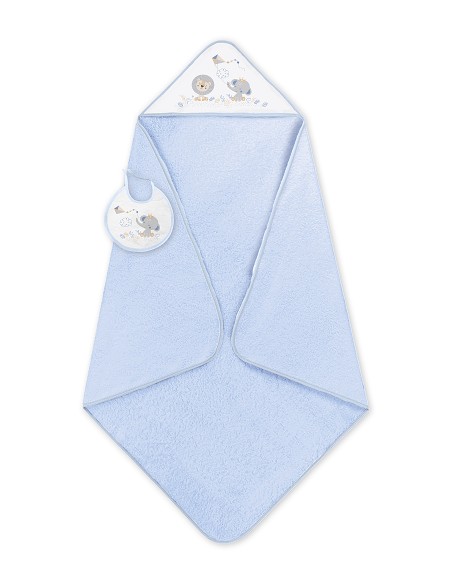 Capa de Baño 1X1 con Babero Modelo Cachirulo Azul