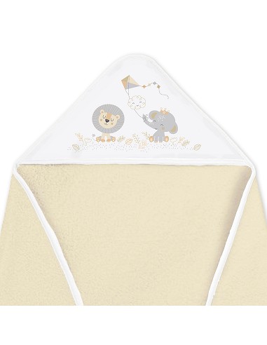 Capa de Baño 1X1 con Babero Modelo Cachirulo Beig