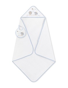 Capa de Baño 1X1 con Babero Modelo Cachirulo Bco/Azul