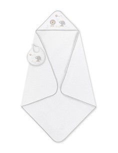 Capa de Baño 1X1 con Babero Modelo Cachirulo Bco/Gris