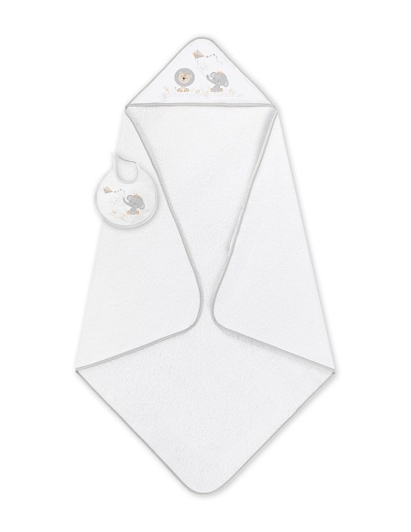 Capa de Baño 1X1 con Babero Modelo Cachirulo Bco/Gris