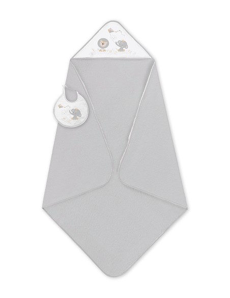 Capa de Baño 1X1 con Babero Modelo Cachirulo Gris