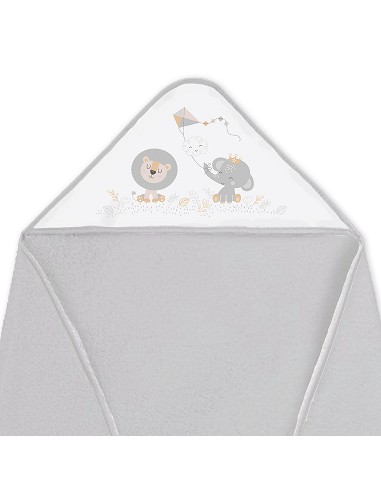 Capa de Baño 1X1 con Babero Modelo Cachirulo Gris