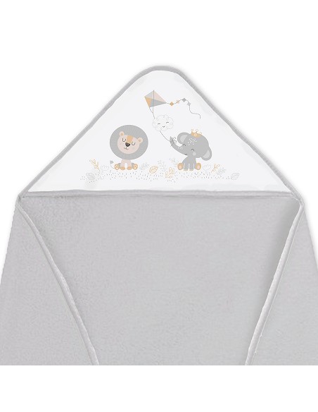 Capa de Baño 1X1 con Babero Modelo Cachirulo Gris