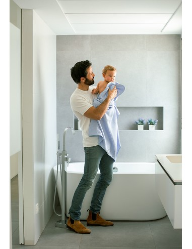 Capa de Baño 1 x 1 Mt  Mod Elefante Bco/Azul