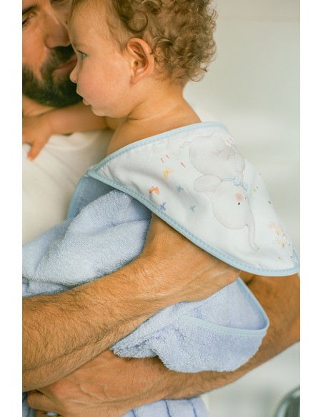 Capa de Baño 1 x 1 Mt  Mod Elefante Bco/Azul