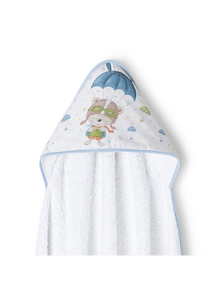 Capa de Baño 1 x 1 Mt  Mod Paracaidista Bco/Azul