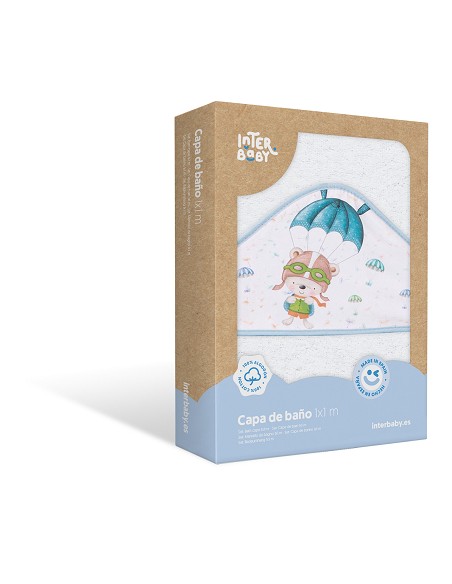 Capa de Baño 1 x 1 Mt  Mod Paracaidista Bco/Azul