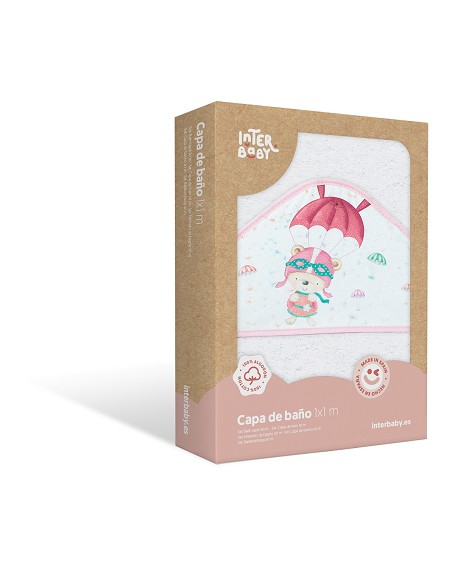 Capa de Baño 1 x 1 Mt  Mod Paracaidista Bco/Rosa