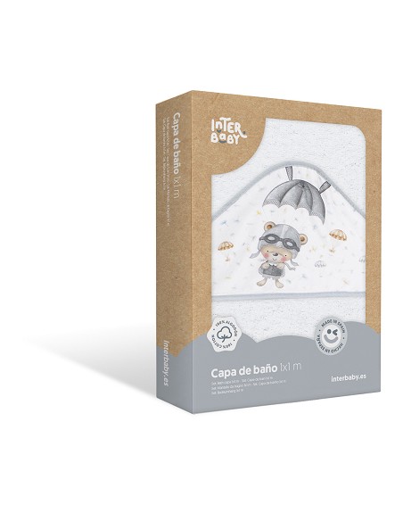 Capa de Baño 1 x 1 Mt  Mod Paracaidista Bco/Gris