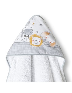 Capa de Baño 1 x 1 Mt  Mod Animalitos Bco/Gris