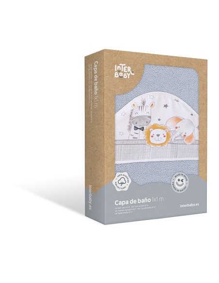 Capa de Baño 1 x 1 Mt  Mod Animalitos Gris