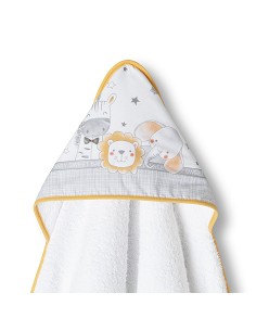 Capa de Baño 1 x 1 Mt  Mod Animalitos Bco/Naranja