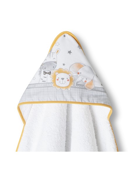 Capa de Baño 1 x 1 Mt  Mod Animalitos Bco/Naranja