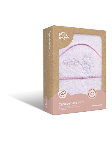 Capa de Baño 1X1 Mt Mod Rabit Bebe Bco/Rosa