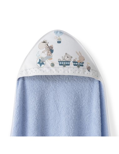 Capa Baño 1X1 Mod Jirafa Bicicleta+Babero Azul