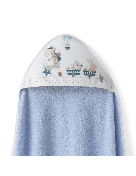Capa Baño 1X1 Mod Jirafa Bicicleta+Babero Azul