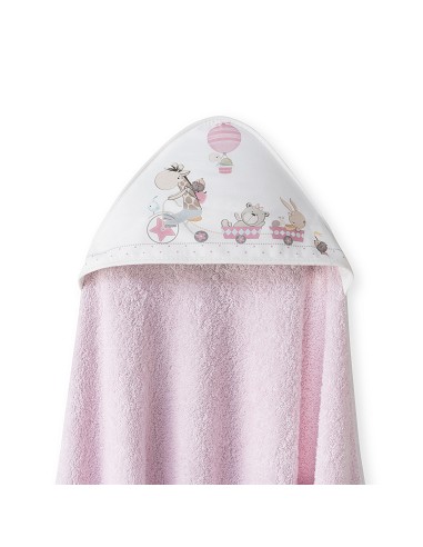 Capa Baño 1X1 Mod Jirafa Bicicleta+Babero Rosa