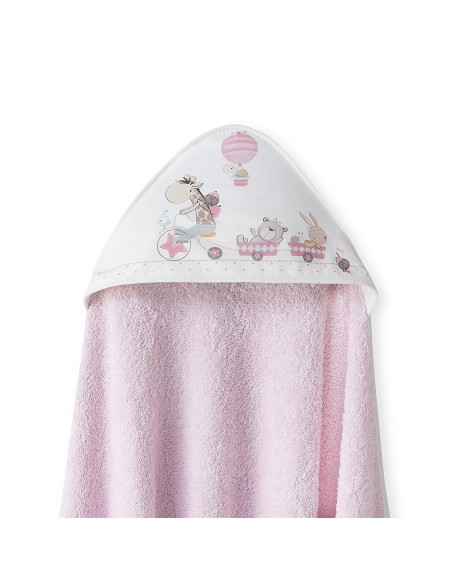 Capa Baño 1X1 Mod Jirafa Bicicleta+Babero Rosa