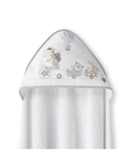 Capa Baño 1X1 Mod Jirafa Bicicleta+Babero Bco/Gris